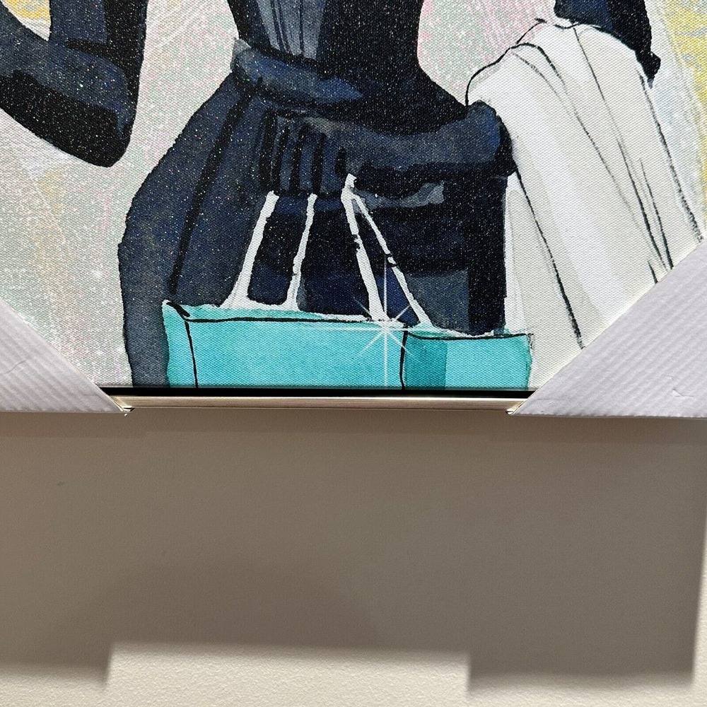 Oliver Gal Audrey Hepburn Bubble Gum Jewelry Wall Art Canvas Framed NEW - Picture 7 of 8